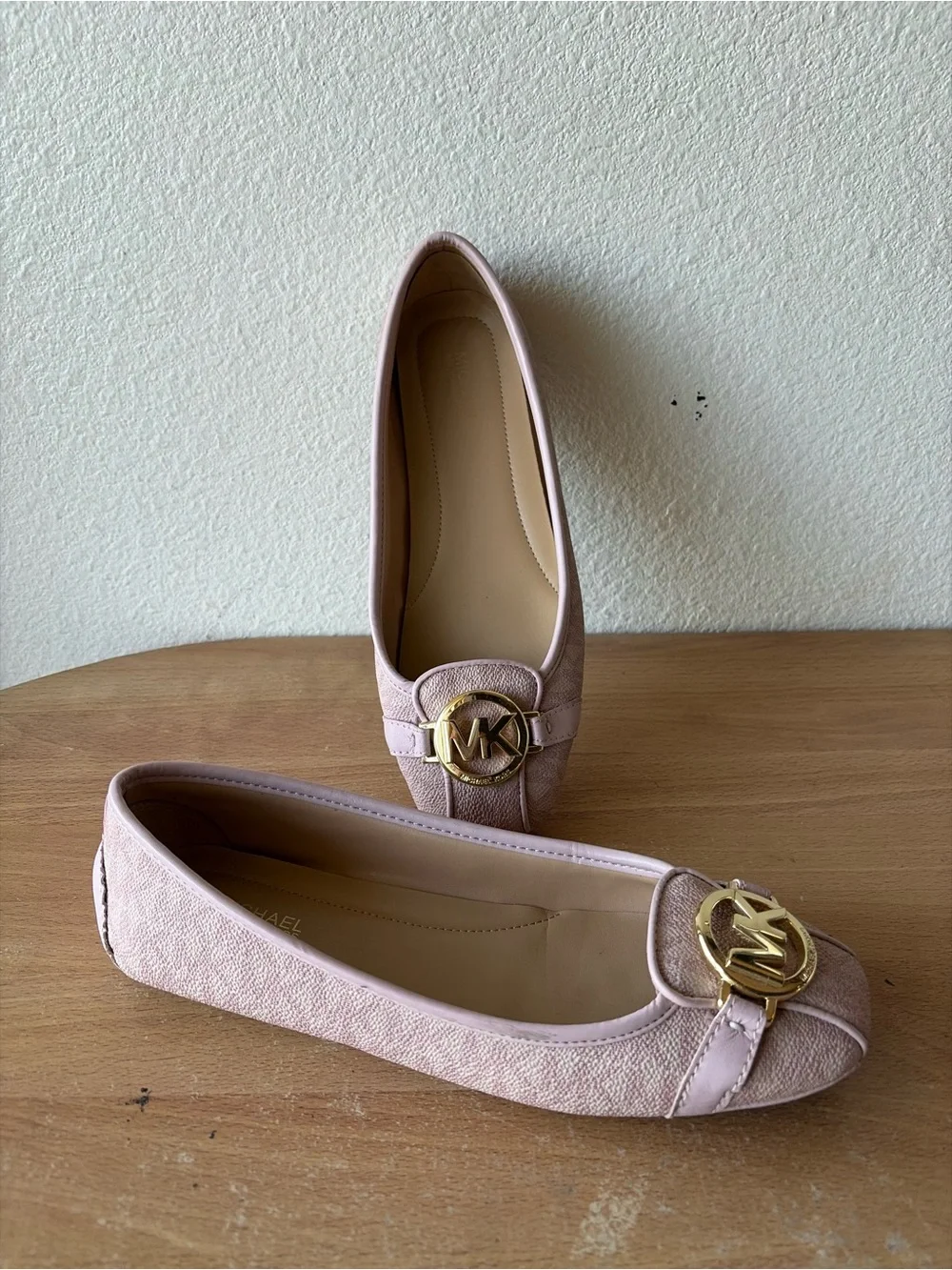 Michael Kors Pale Pink MK Logo Ballet Flats